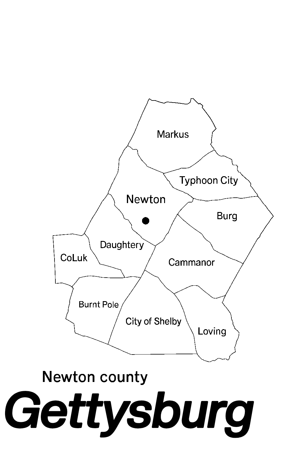 Map of Newton County, Gettysburg